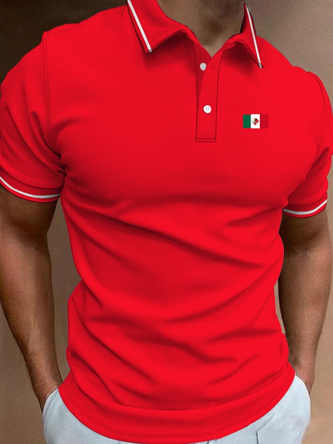 Men's Vintage Mexican Independence Day Simple Polo Shirt