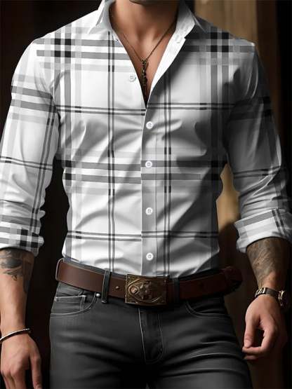 Men's Plaid Business Casual Shirt