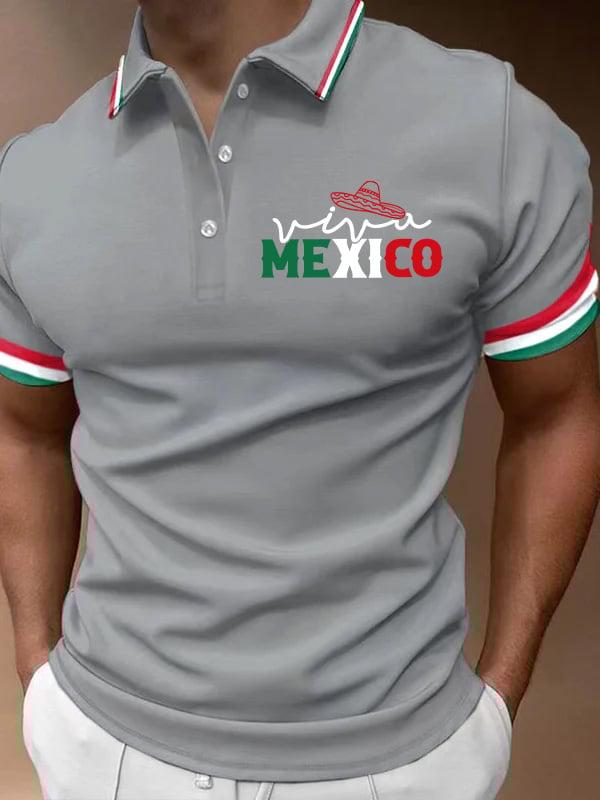 Men's Mexican Independence Day Printed Polo Shirt