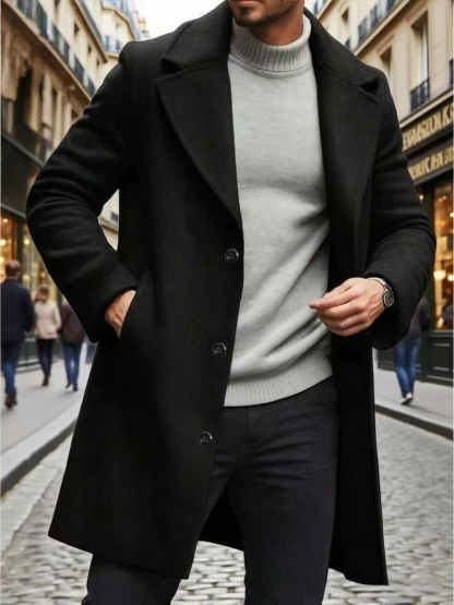 2025 Hot Selling Slim-Fit Collared Coat