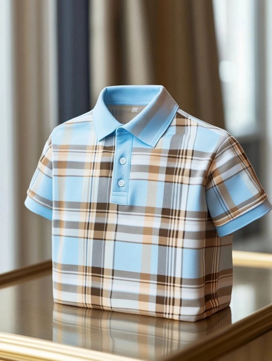 Men's Business Casual Fish Embroidered Button Short Sleeve Polo Shirt