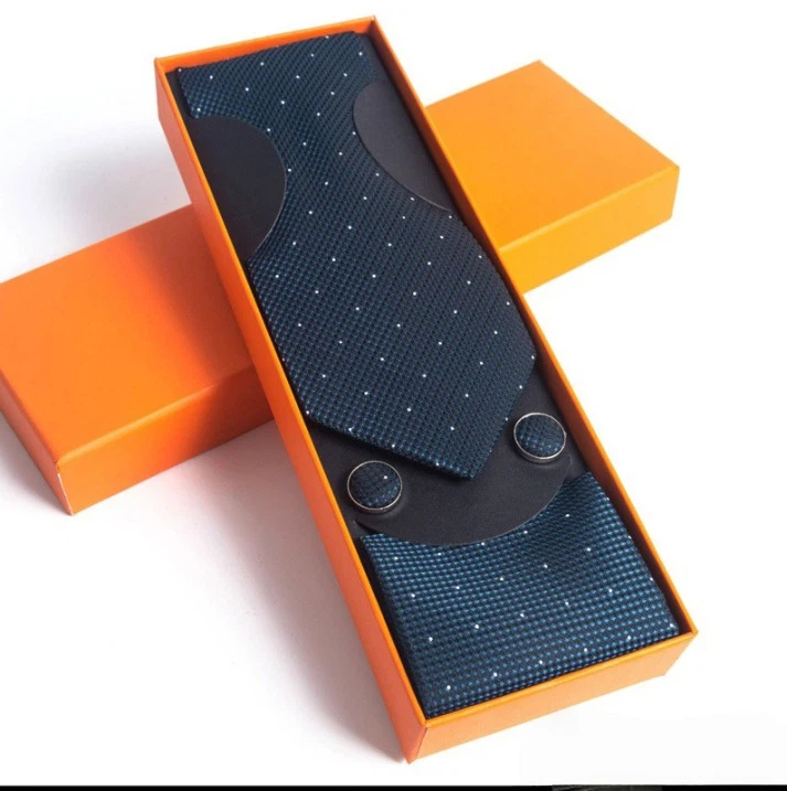 Paisley Men's Tie Square Scarf Cufflinks Gift Box Set