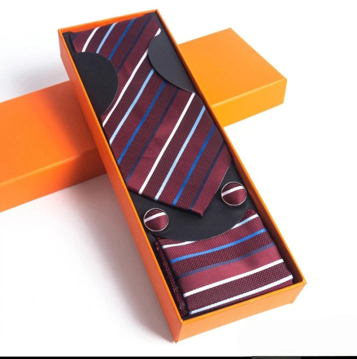 Paisley Men's Tie Square Scarf Cufflinks Gift Box Set