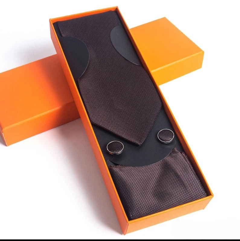 Paisley Men's Tie Square Scarf Cufflinks Gift Box Set