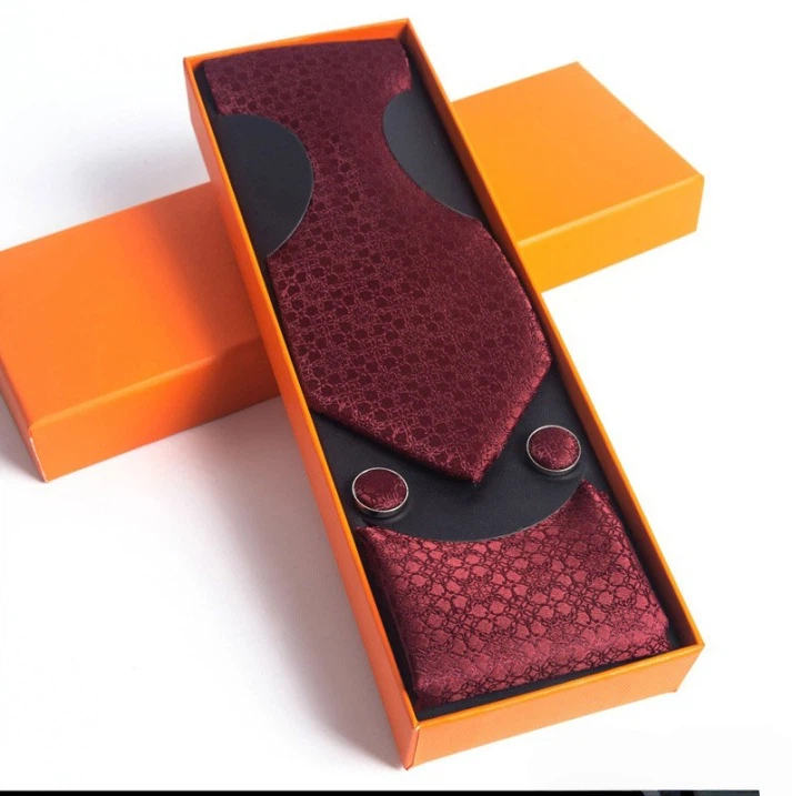 Paisley Men's Tie Square Scarf Cufflinks Gift Box Set