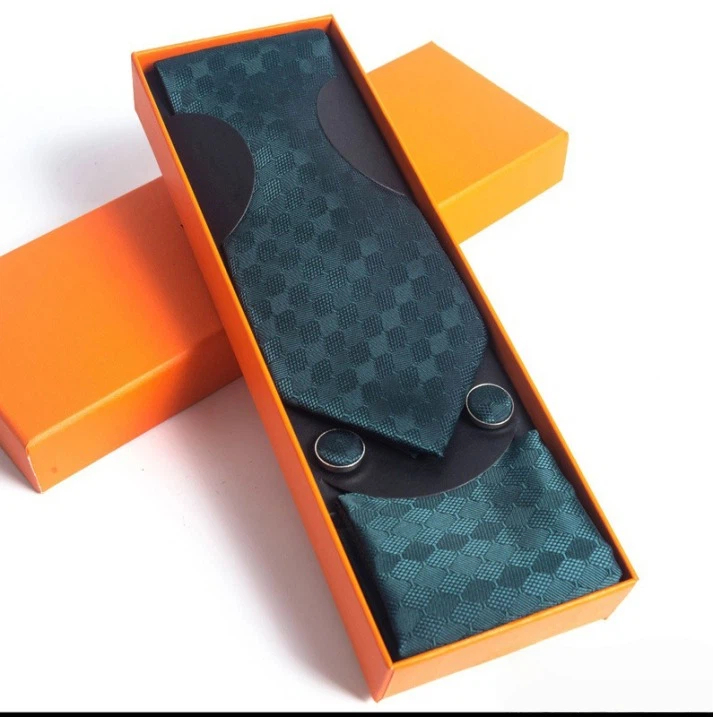 Paisley Men's Tie Square Scarf Cufflinks Gift Box Set