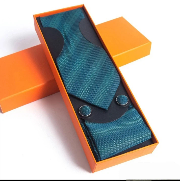 Paisley Men's Tie Square Scarf Cufflinks Gift Box Set