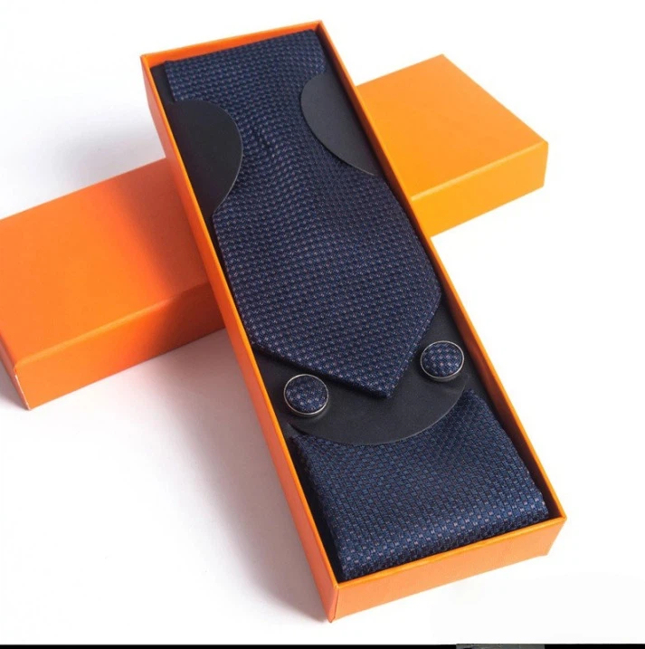 Paisley Men's Tie Square Scarf Cufflinks Gift Box Set