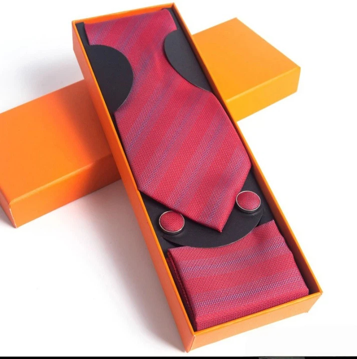 Paisley Men's Tie Square Scarf Cufflinks Gift Box Set
