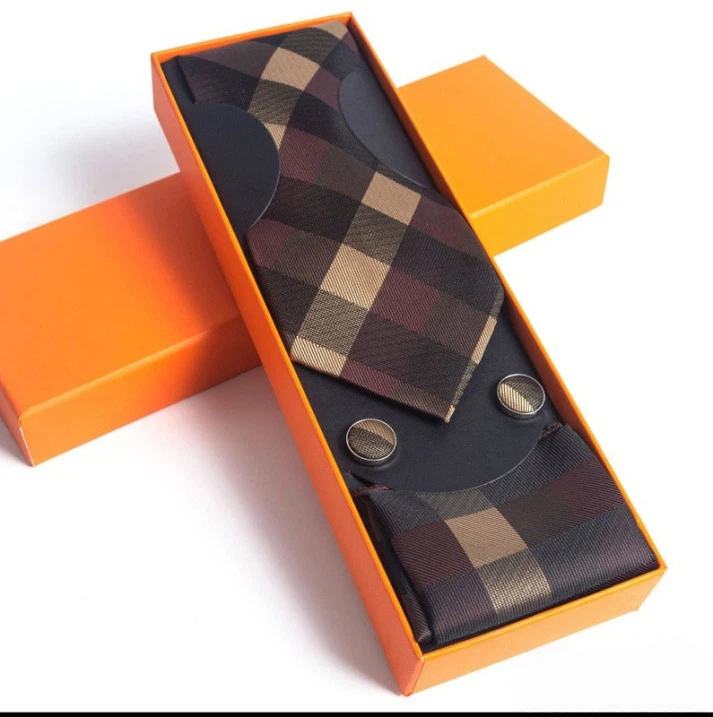 Paisley Men's Tie Square Scarf Cufflinks Gift Box Set