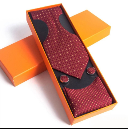 Paisley Men's Tie Square Scarf Cufflinks Gift Box Set