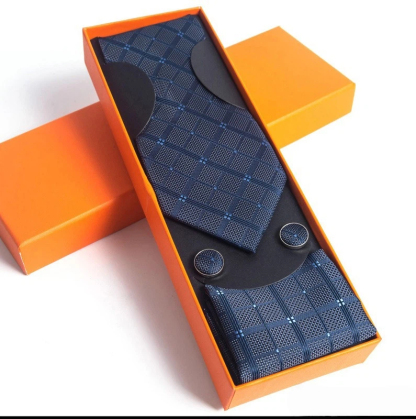 Paisley Men's Tie Square Scarf Cufflinks Gift Box Set