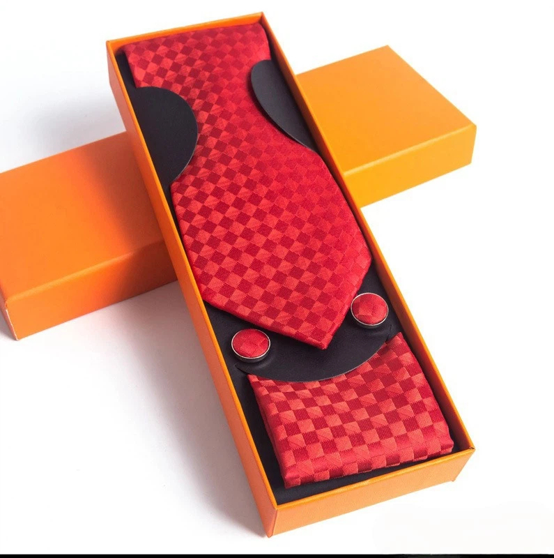 Paisley Men's Tie Square Scarf Cufflinks Gift Box Set