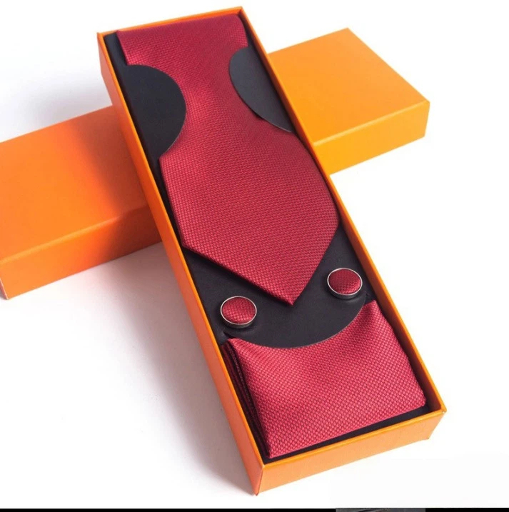 Paisley Men's Tie Square Scarf Cufflinks Gift Box Set