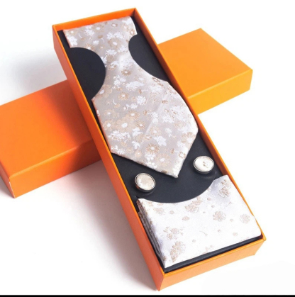 Paisley Men's Tie Square Scarf Cufflinks Gift Box Set
