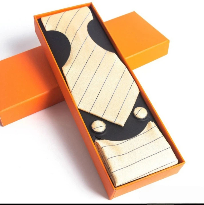 Paisley Men's Tie Square Scarf Cufflinks Gift Box Set