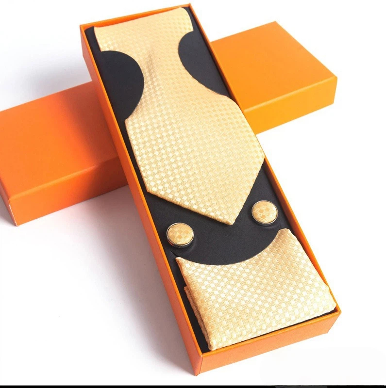 Paisley Men's Tie Square Scarf Cufflinks Gift Box Set