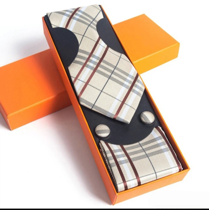 Paisley Men's Tie Square Scarf Cufflinks Gift Box Set