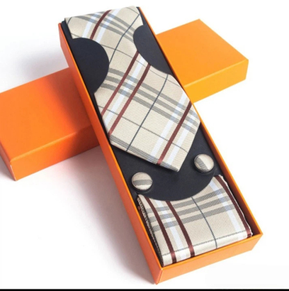 Paisley Men's Tie Square Scarf Cufflinks Gift Box Set