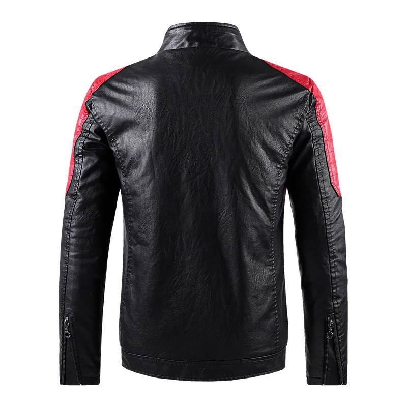 Men'S Vintage Motorcycle Leather Outdoor Jacket Coat