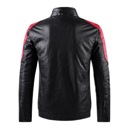 Men'S Vintage Motorcycle Leather Outdoor Jacket Coat