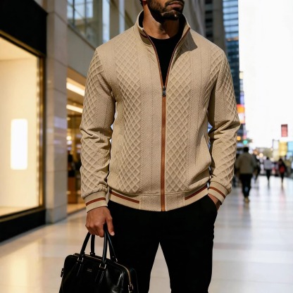 New men's jacquard cardigan jacket