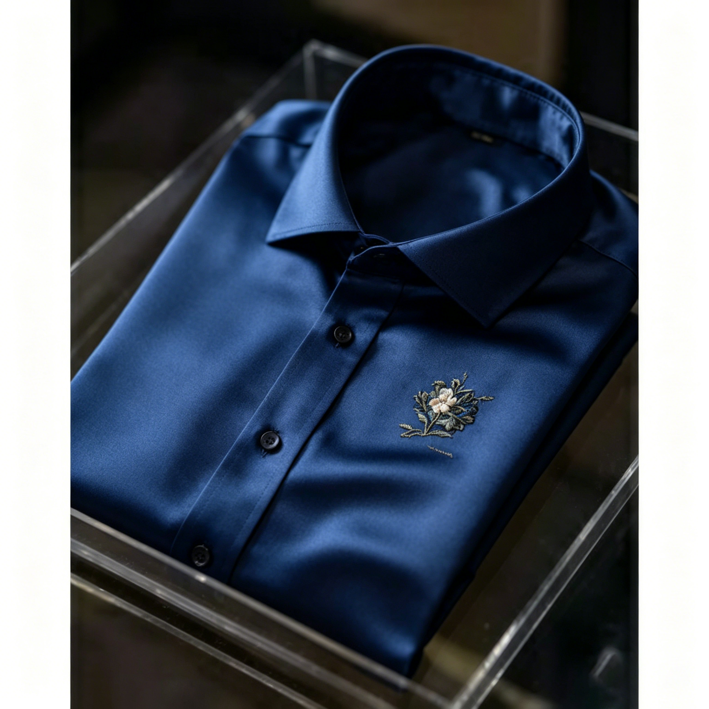 Men's Satin Business Button Up Shirt