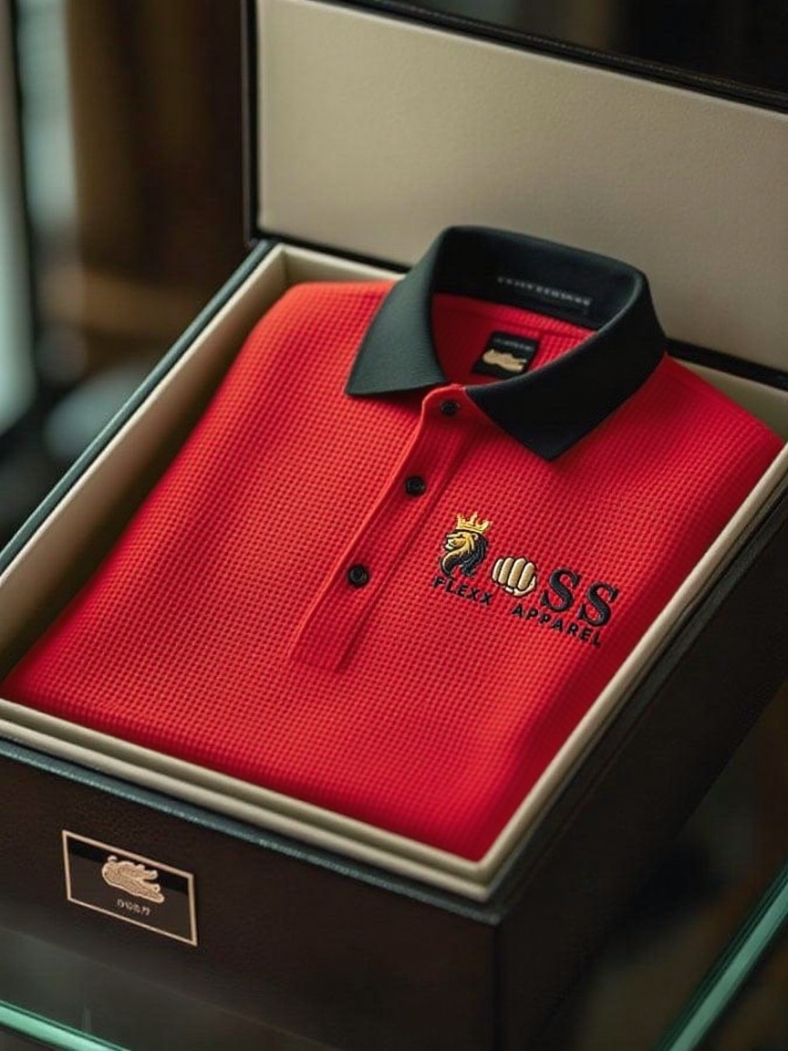 Men's Fashion Business Style Letter Printed Waffle Casual POLO Shirt