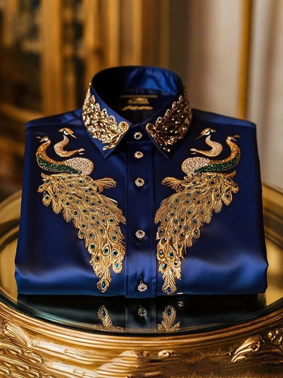 Men's Satin Luxe Long Sleeve Button Down Shirt