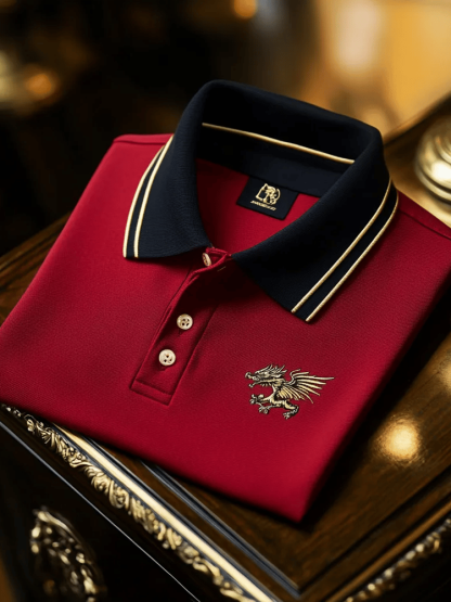 Men's Vintage Business Long Sleeve Polo Shirt