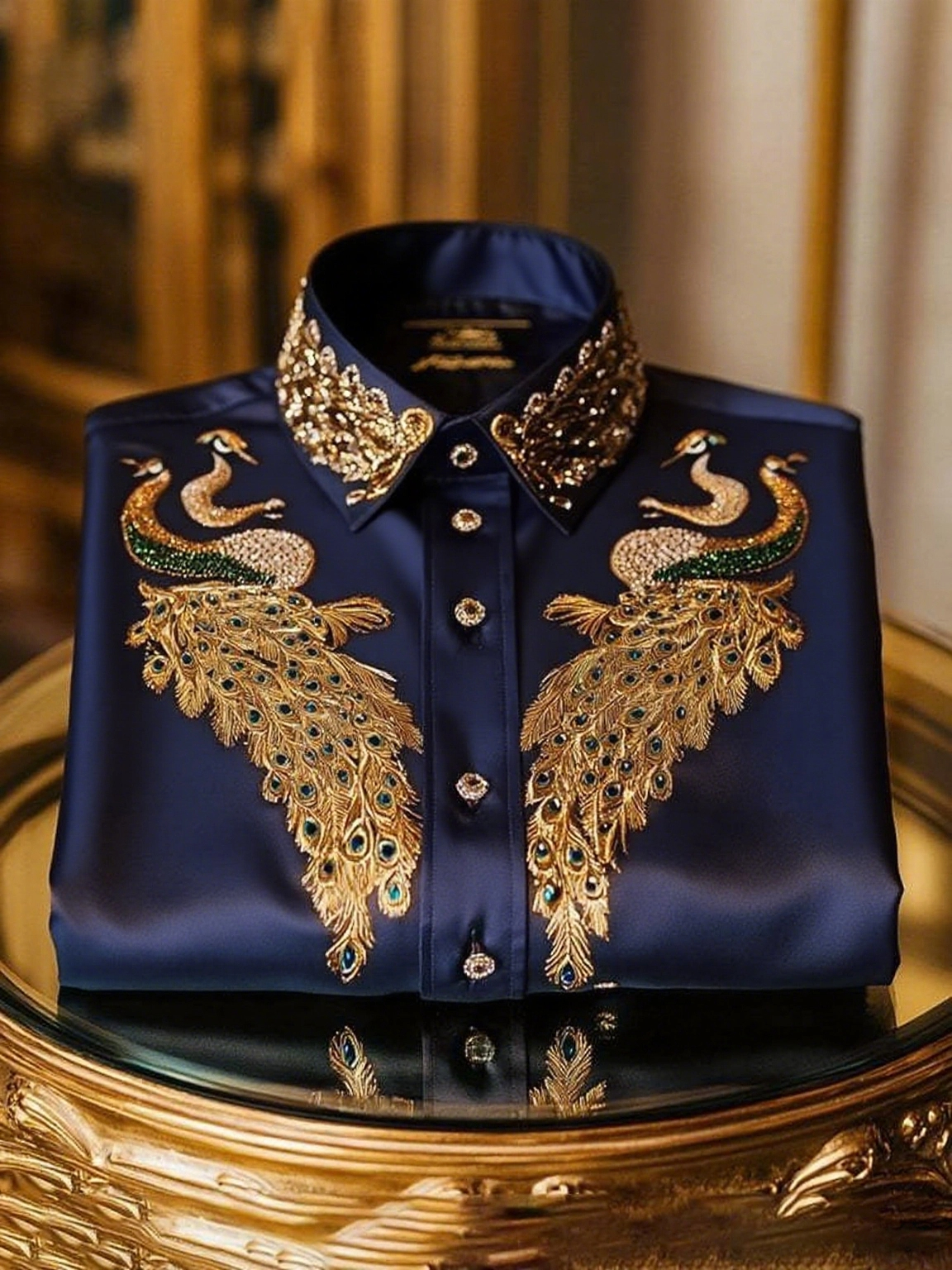 Men's Satin Luxe Long Sleeve Button Down Shirt