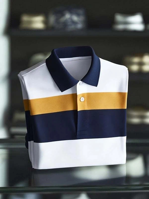 Men's Casual Business Button Short Sleeve Polo Shirt