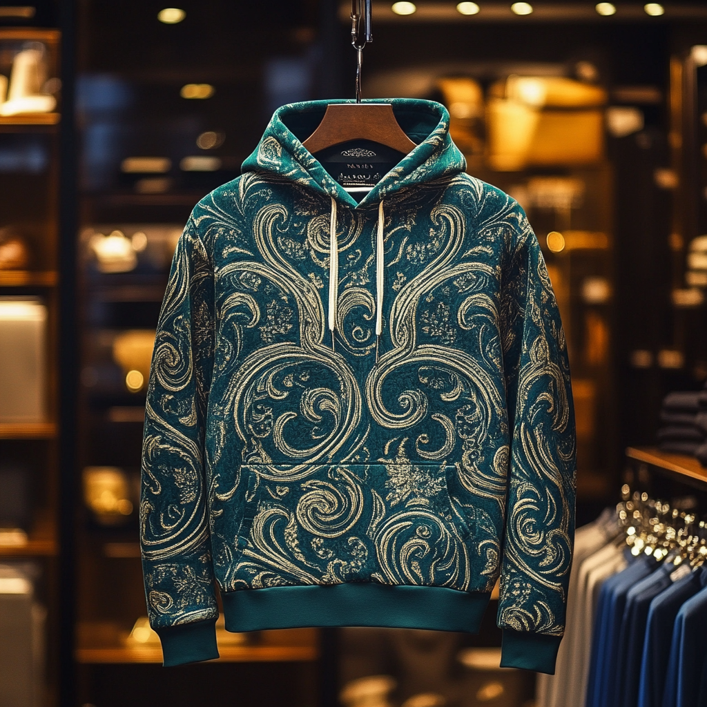 Paisley Art Print Hoodie Men