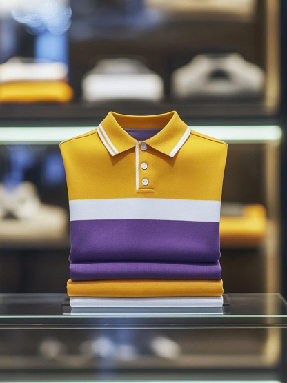 Men's Business Casual Logo Button Short Sleeve Polo Shirt