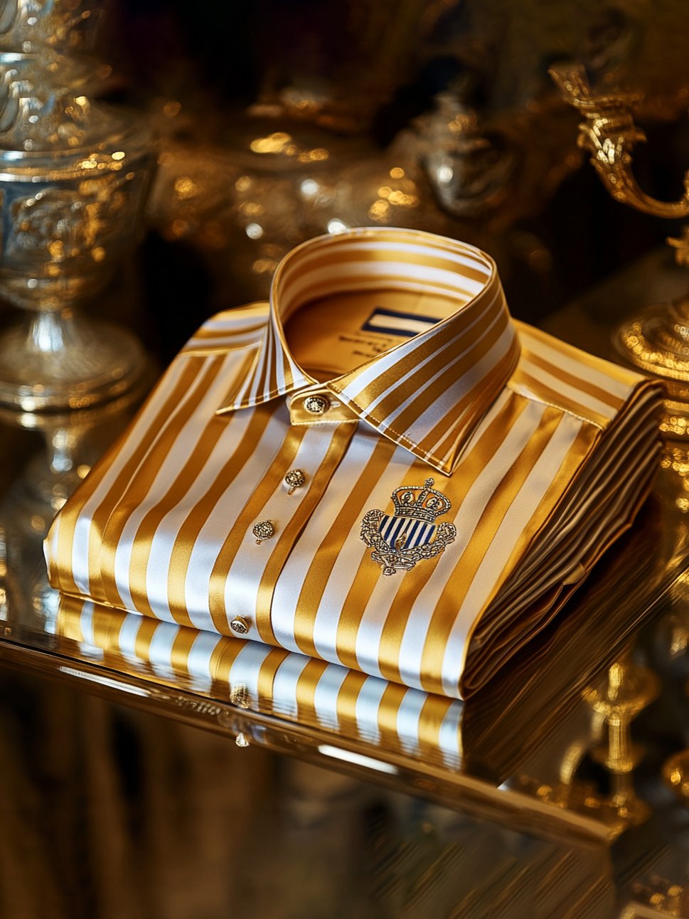 Men's Satin Luxe Long Sleeve Button Down Shirt