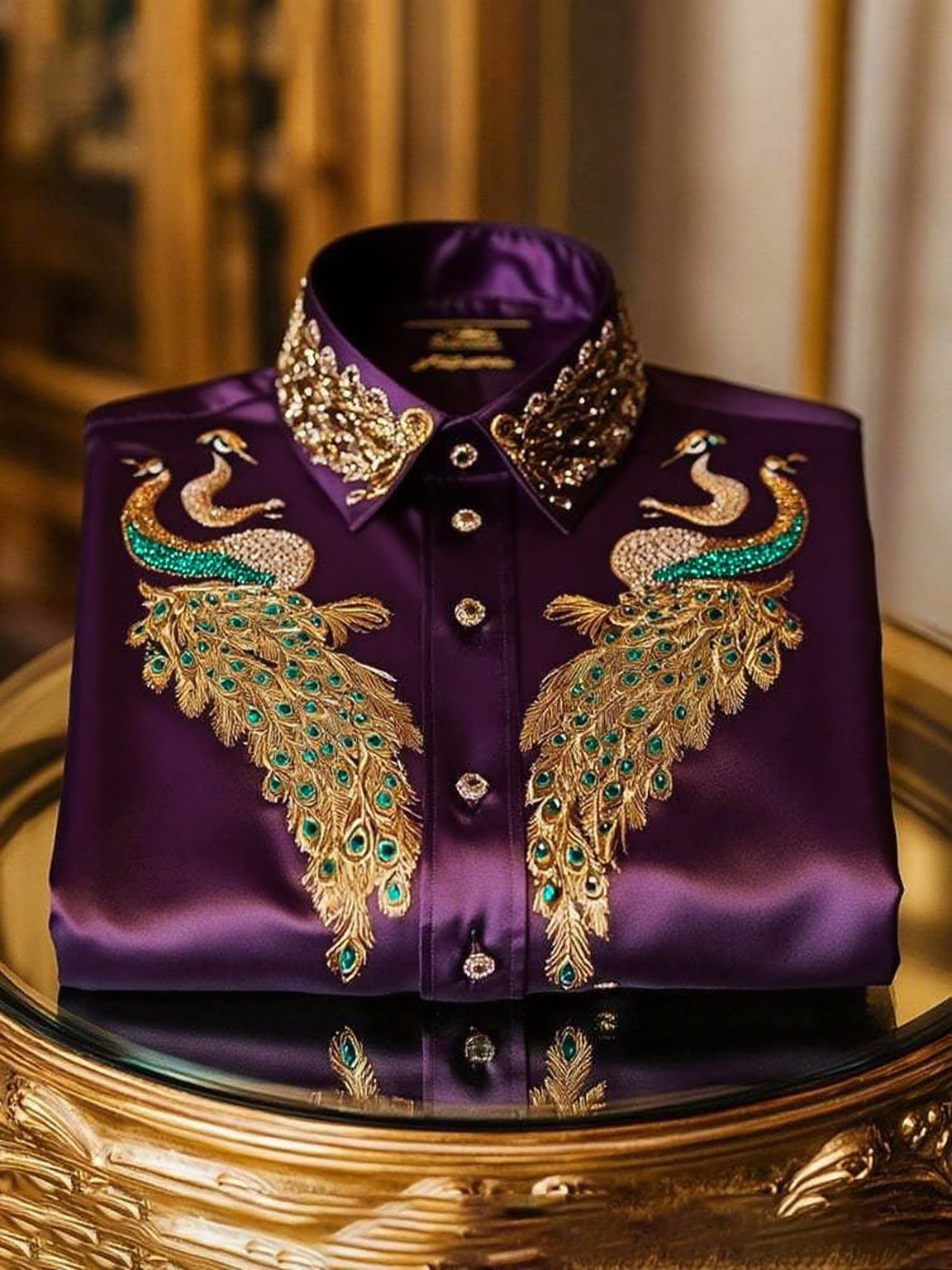 Men's Satin Luxe Long Sleeve Button Down Shirt