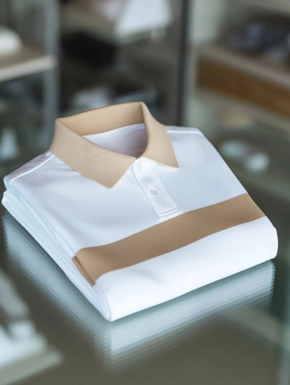 Men's Classic Business Logo Button Short Sleeve Polo Shirt