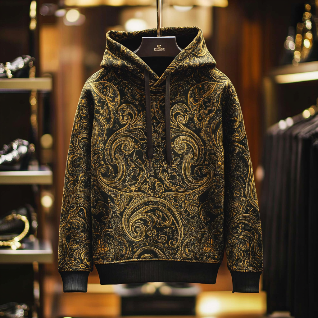Paisley Art Print Hoodie Men