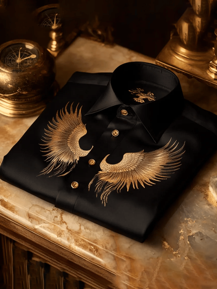 Men's Silk Luxury Business Long Sleeve Shirt