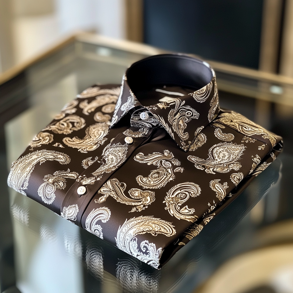 Men's Paisley print long sleeve shirt