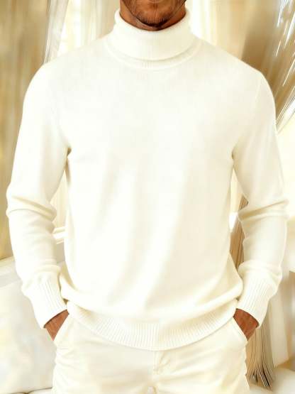 Men's Solid Color Turtleneck Sweater