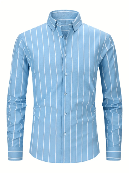 Men's Striped Business Casual Shirt