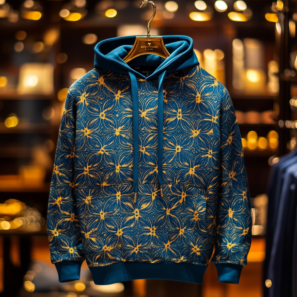 Line design art print hoodie Men