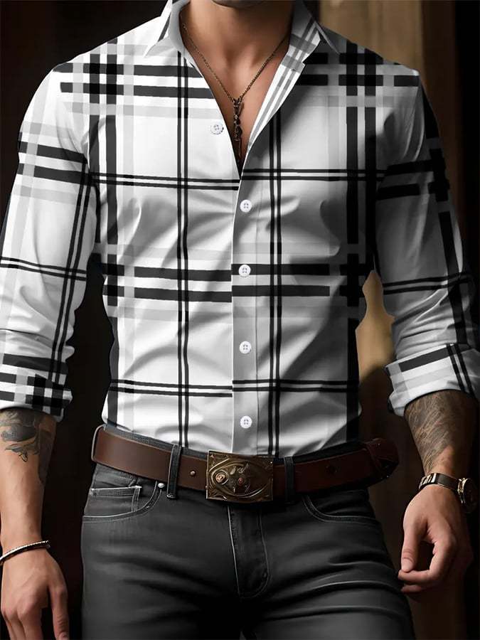 Men's Plaid Business Casual Shirt