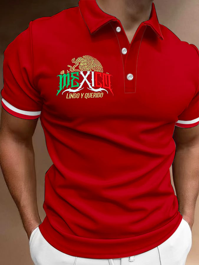 Men's Mexican Independence Day Printed Polo Shirt