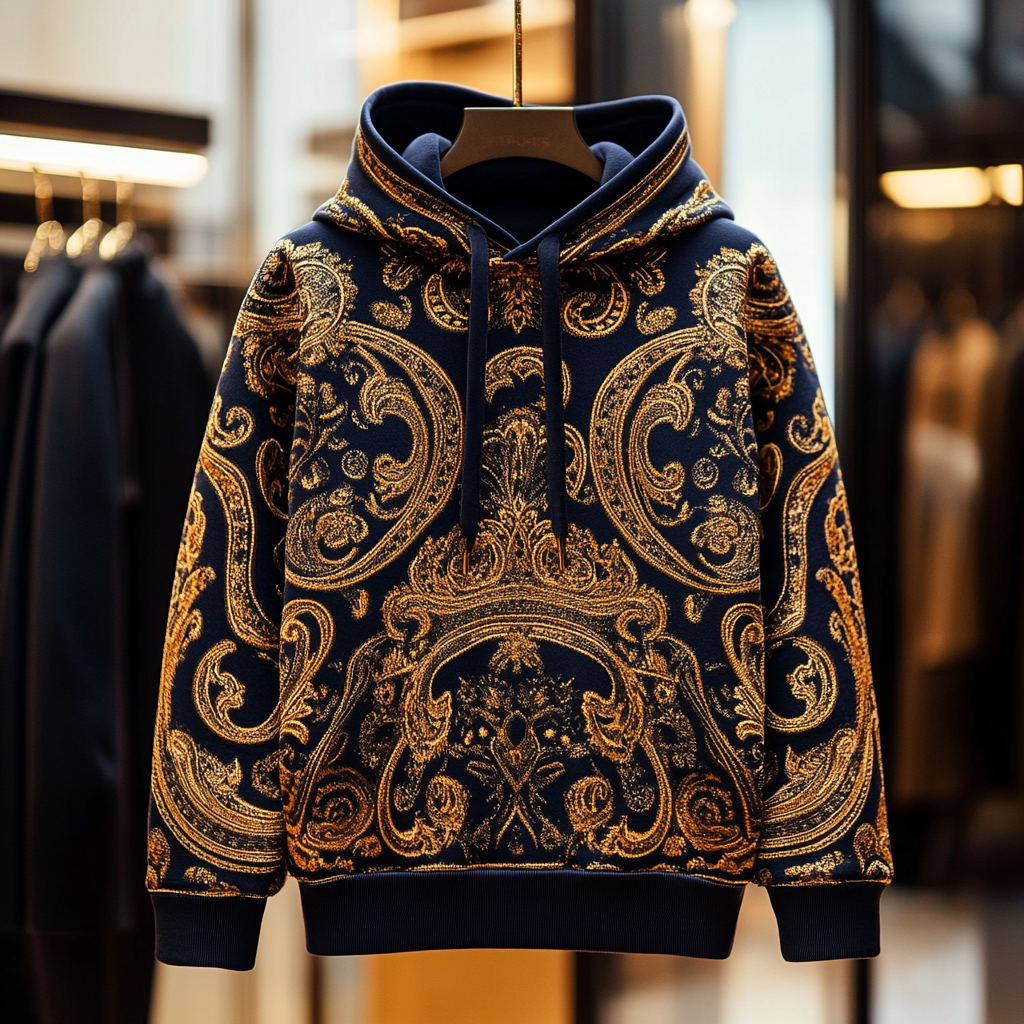 Paisley Art Print Hoodie Men