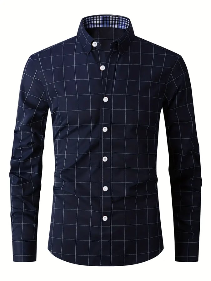 Men's Plaid Business Casual Shirt