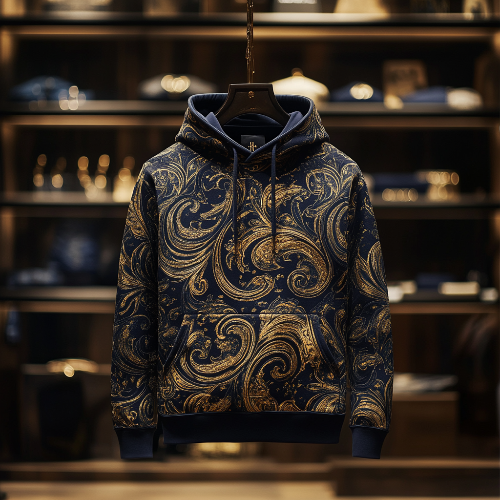 Paisley Art Print Hoodie Men