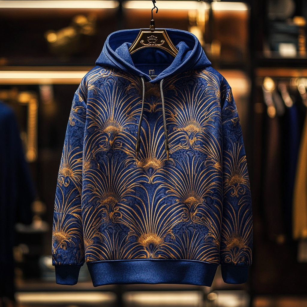 Line design art print hoodie Men