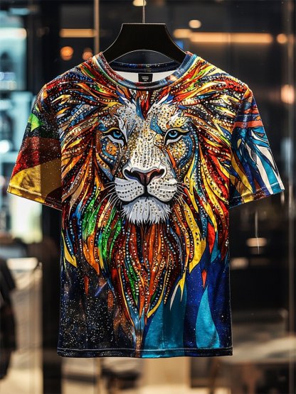 Men's Business Luxury Printed 100% Cotton Short Sleeve T-Shirt